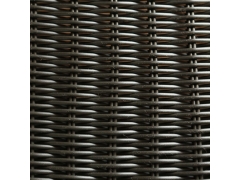 Redondo - Pieza de ratán polivinílico negro de material artificial para muebles de exterior - BM8493