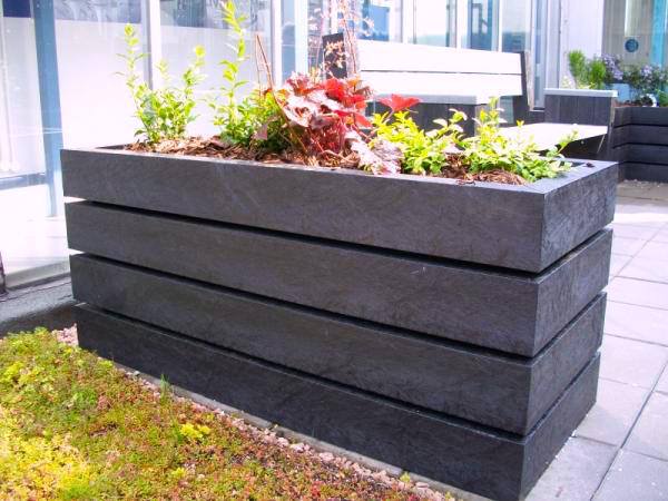 Maceta de madera plastica