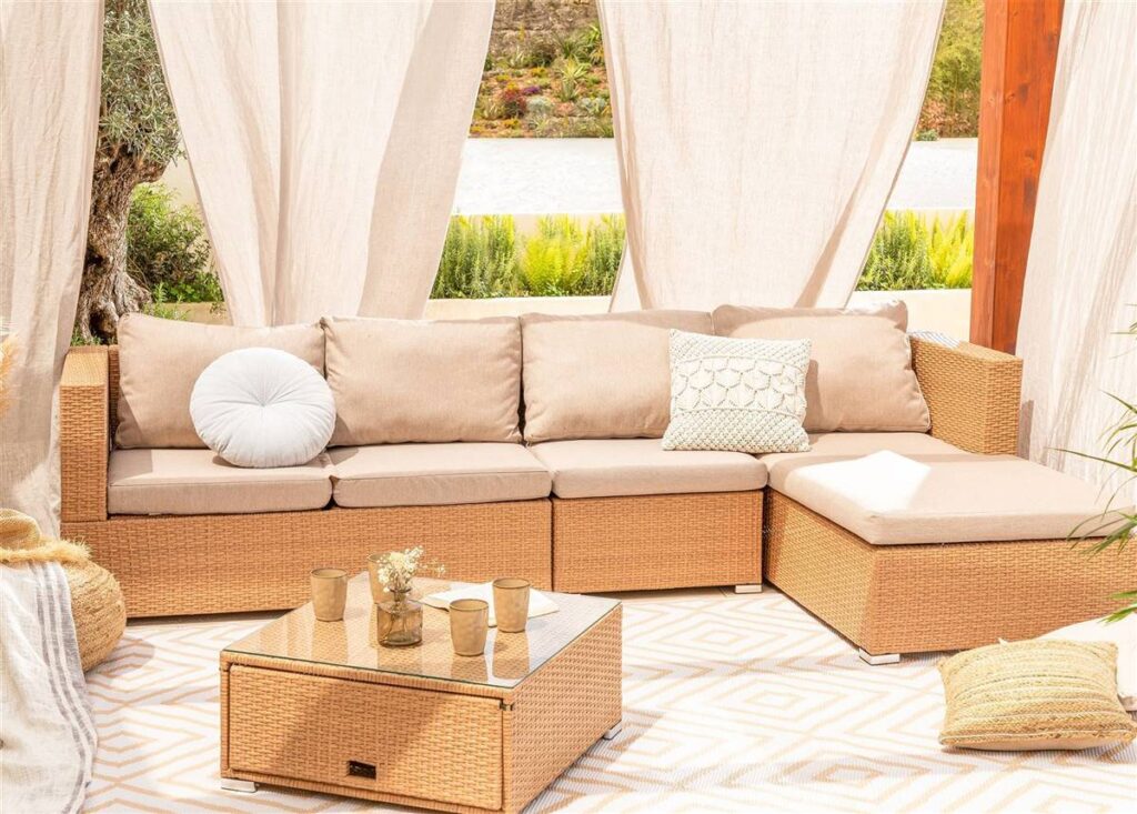 SET DE JARDIN DE RATAN SINTETICO