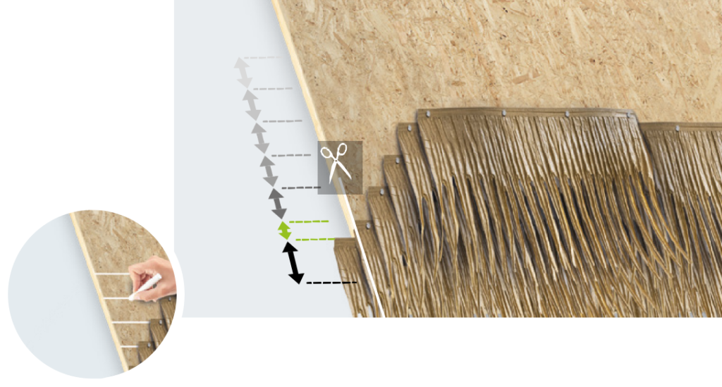Recubrimiento de paja en estructura de madera