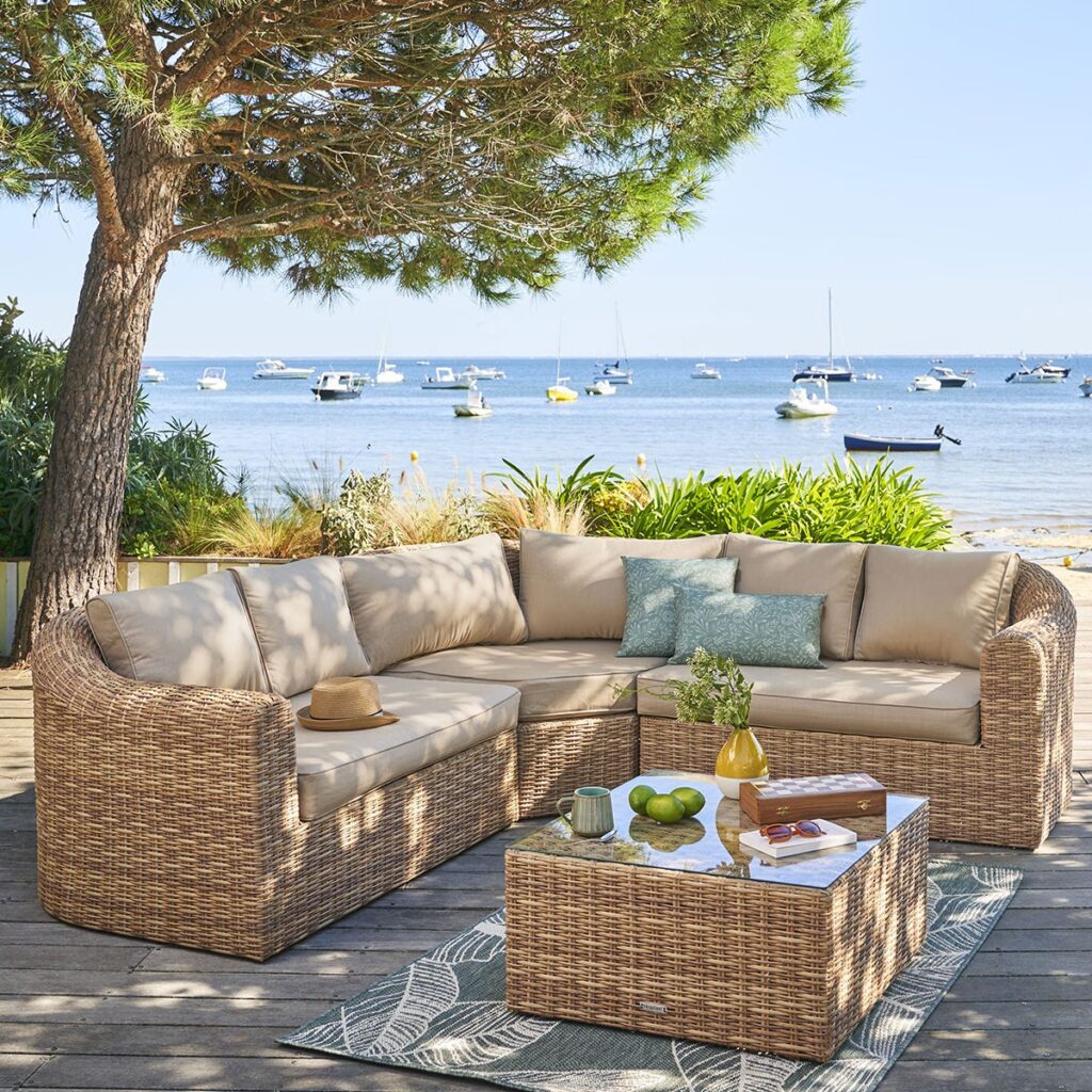 Conjunto de muebles de Exterior de esquina MOOREA savana