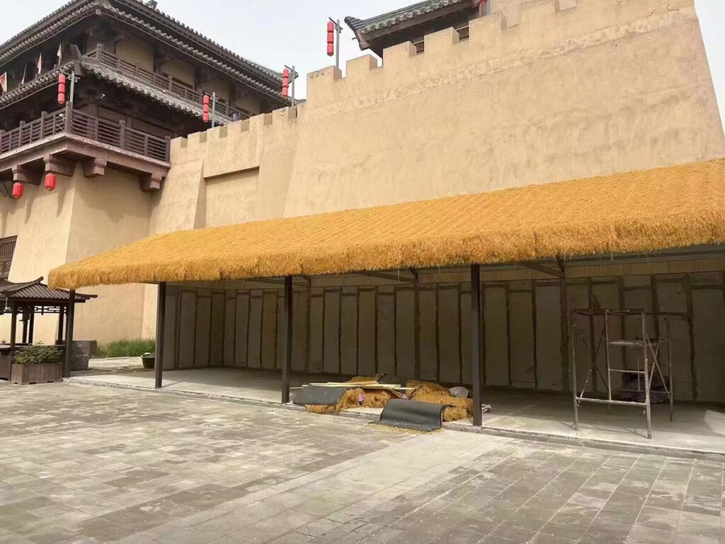 Pergola Revestida de Paja Sintetica